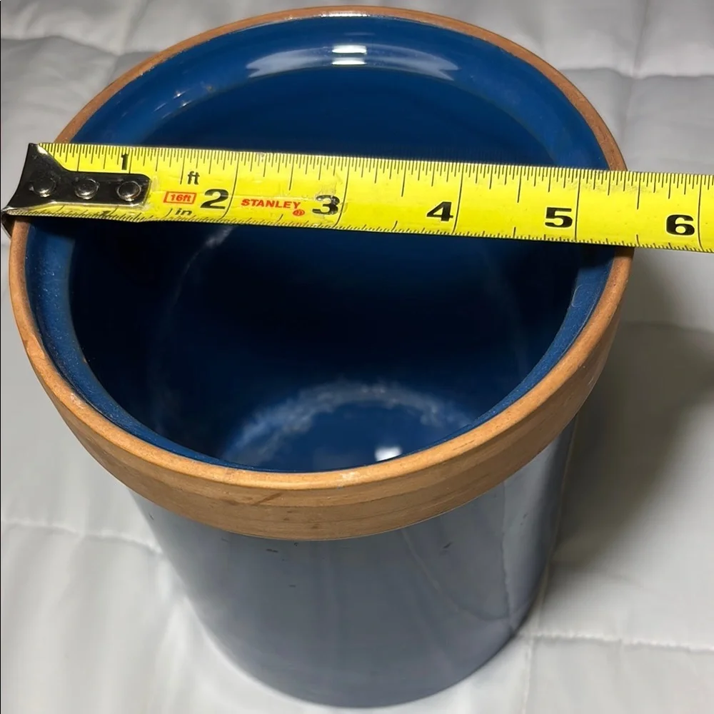 Blue Ceramic Crock Jar